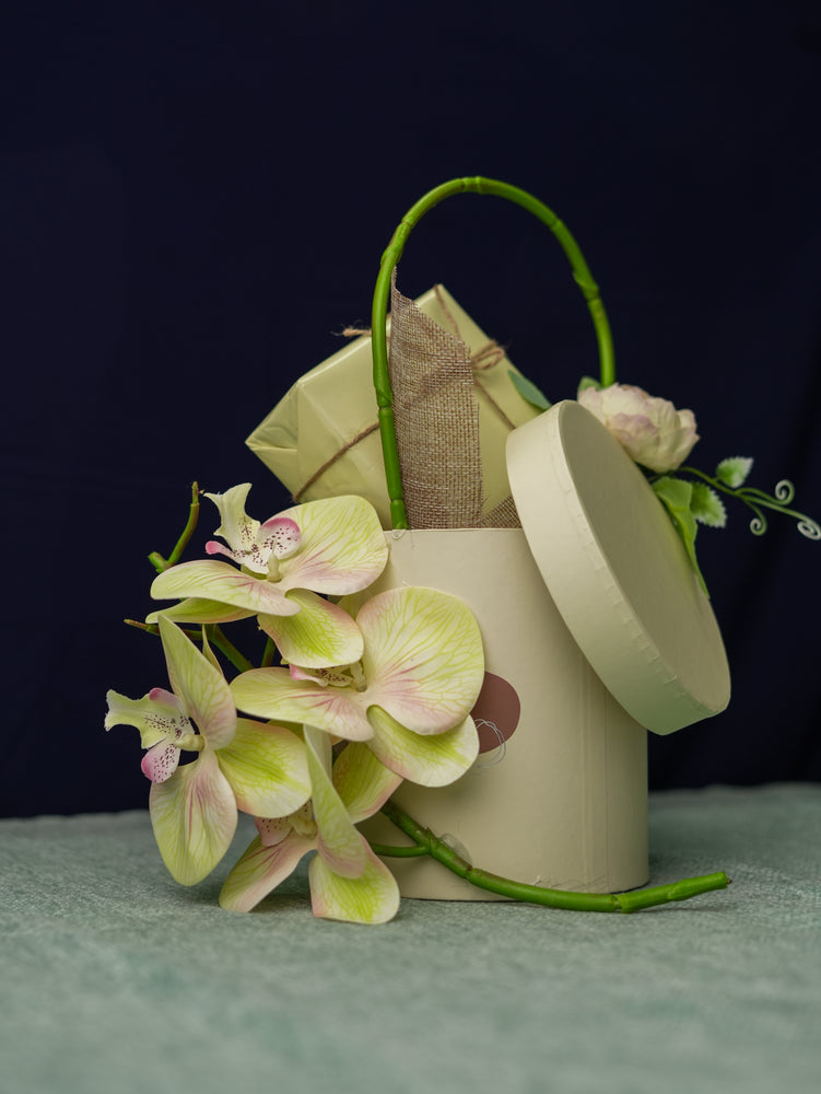 Elegant Floral Gift Box with Orchid Accents