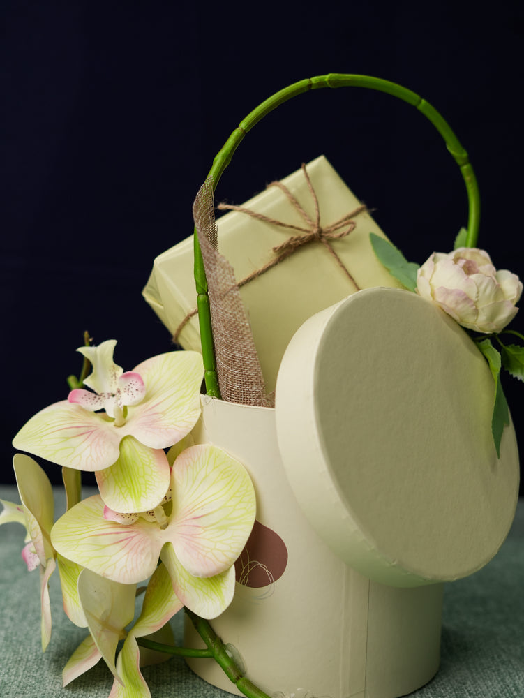 Elegant Floral Gift Box with Orchid Accents