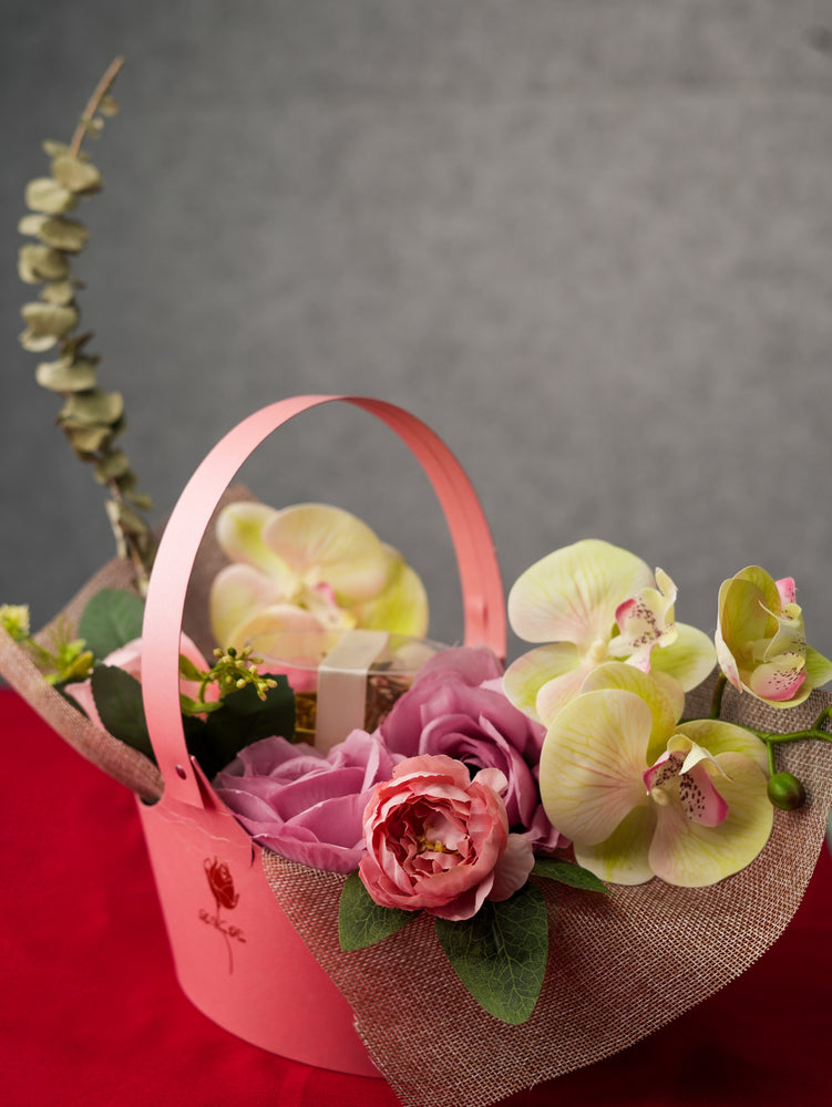 Pink Bloom Floral Gift Basket