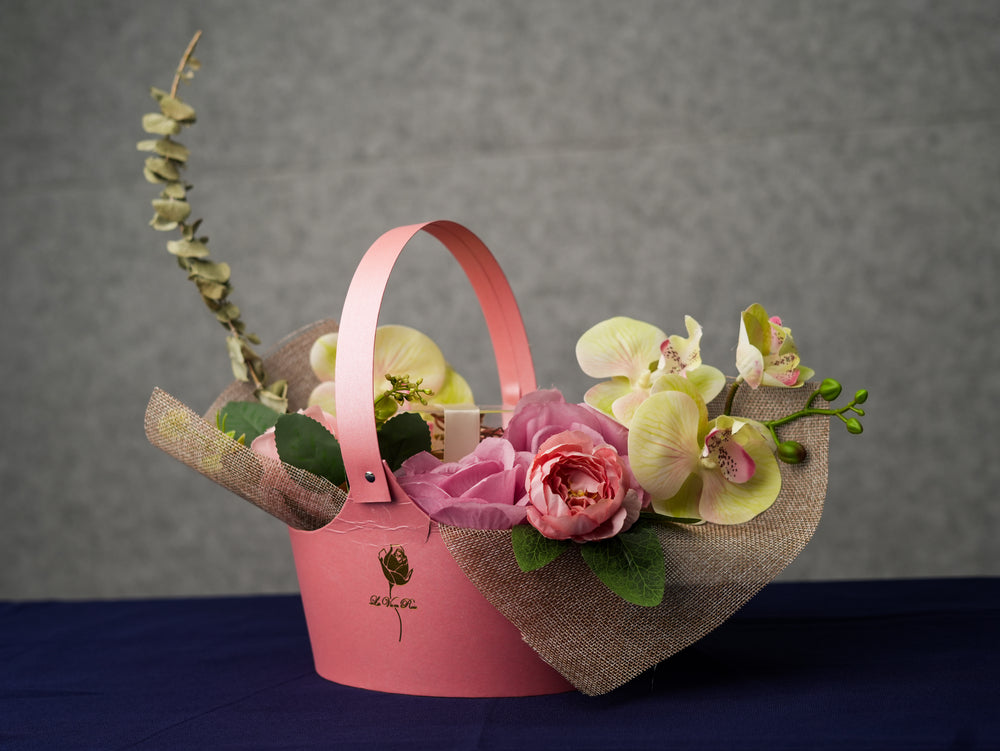 Pink Bloom Floral Gift Basket