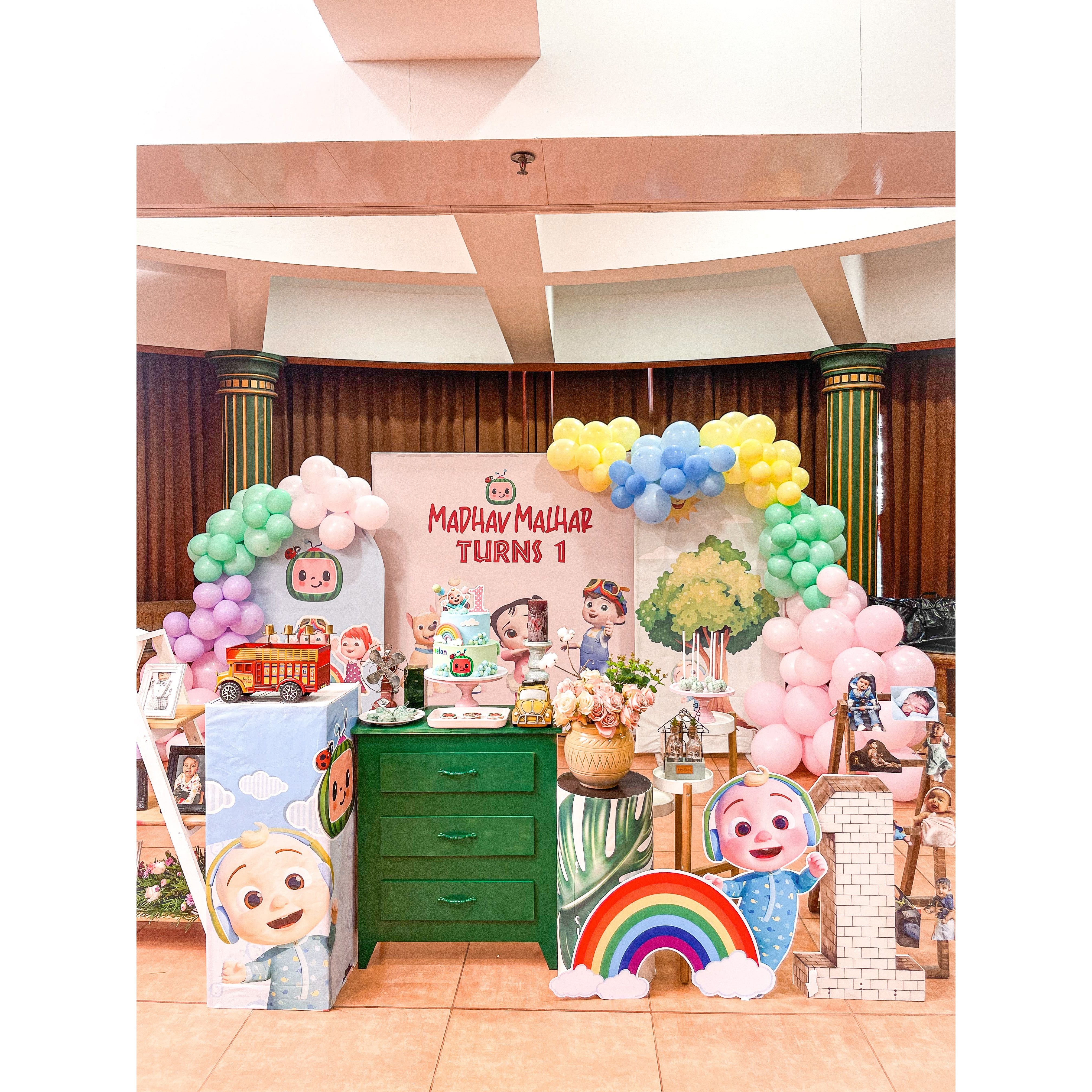 Colorful Cartoon-Themed First Birthday Party