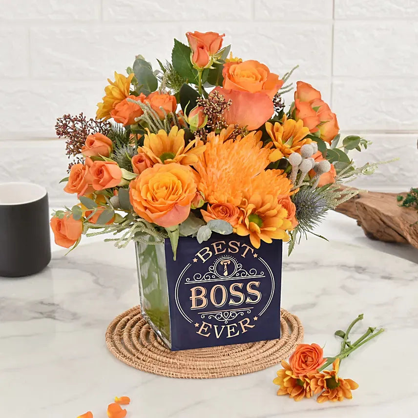 Best Boss Ever Flower Vase