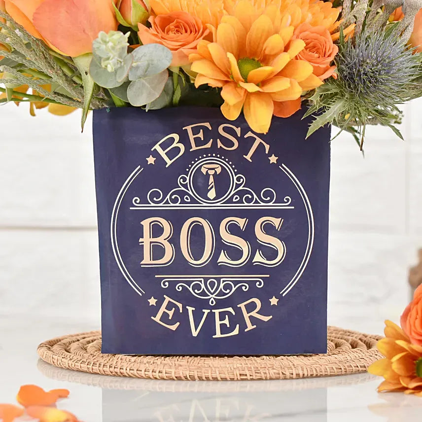 Best Boss Ever Flower Vase