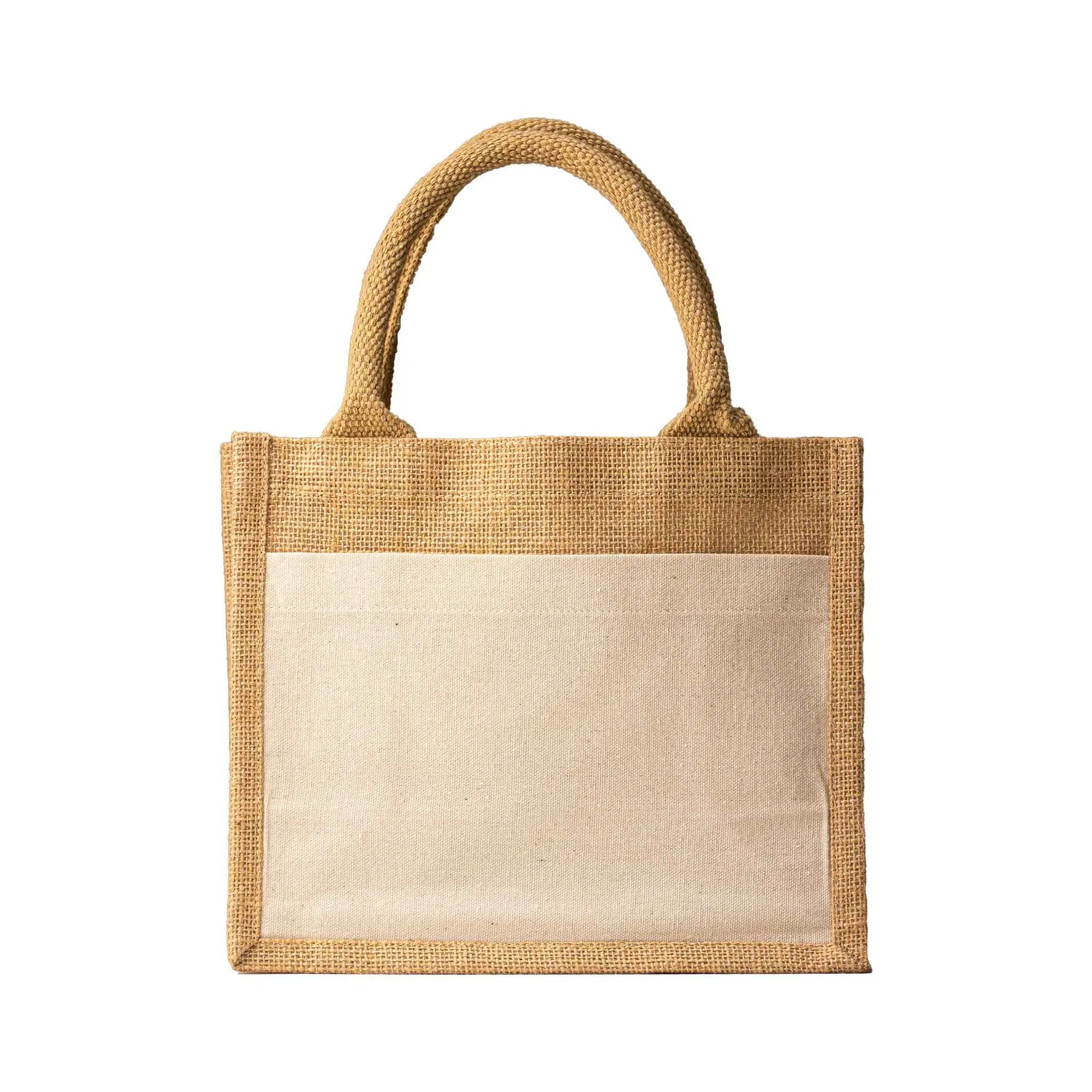 Jute Bag with Canvas Pocket