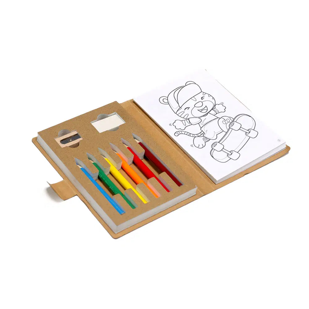 Eco Drawing Book with Color Pencils, Sharpener and Eraser