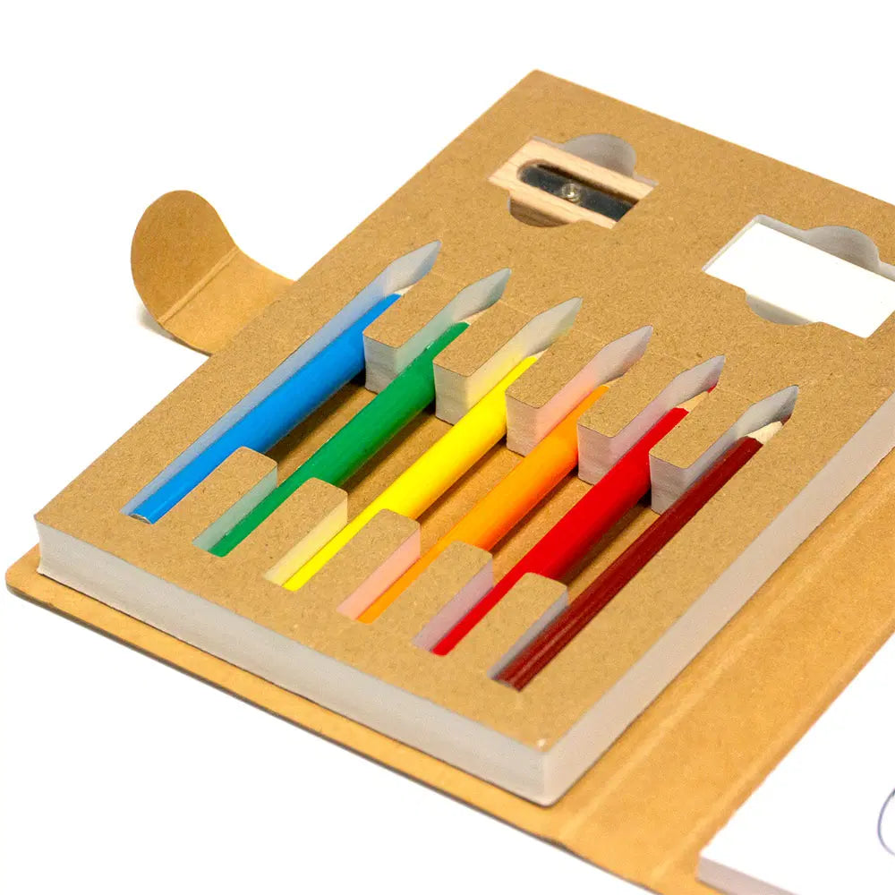 Eco Drawing Book with Color Pencils, Sharpener and Eraser