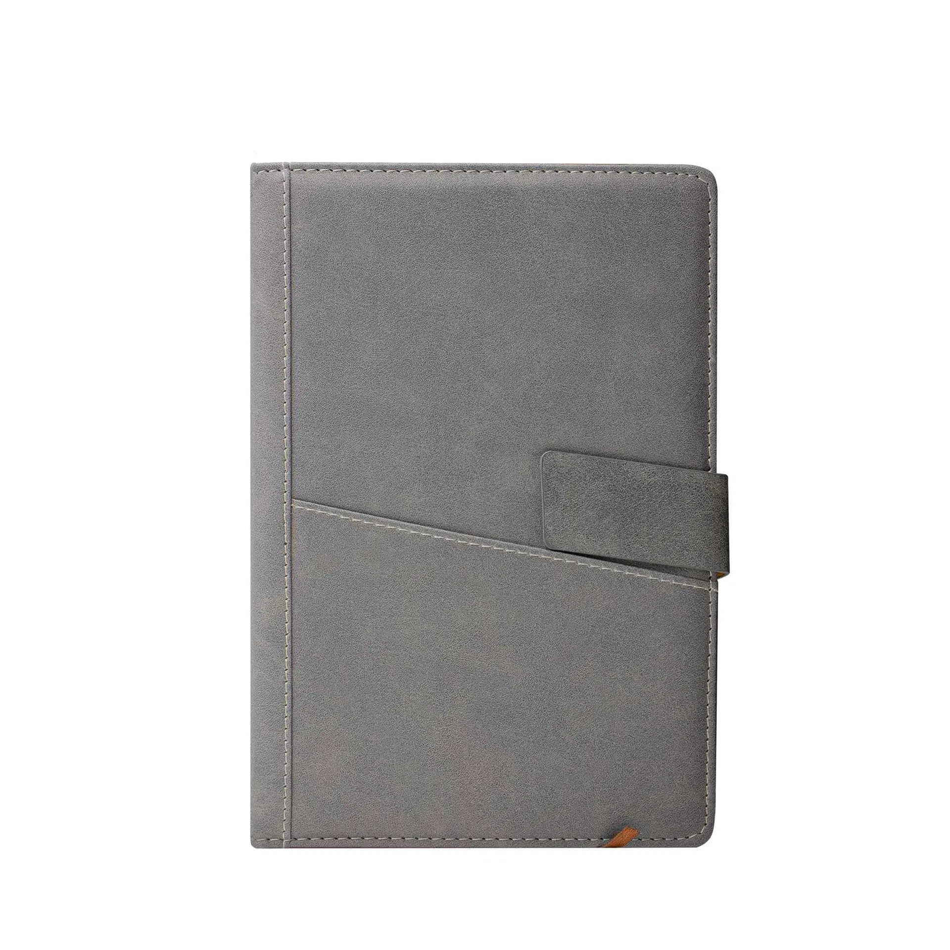 Leather Notebook with Pocket Gray