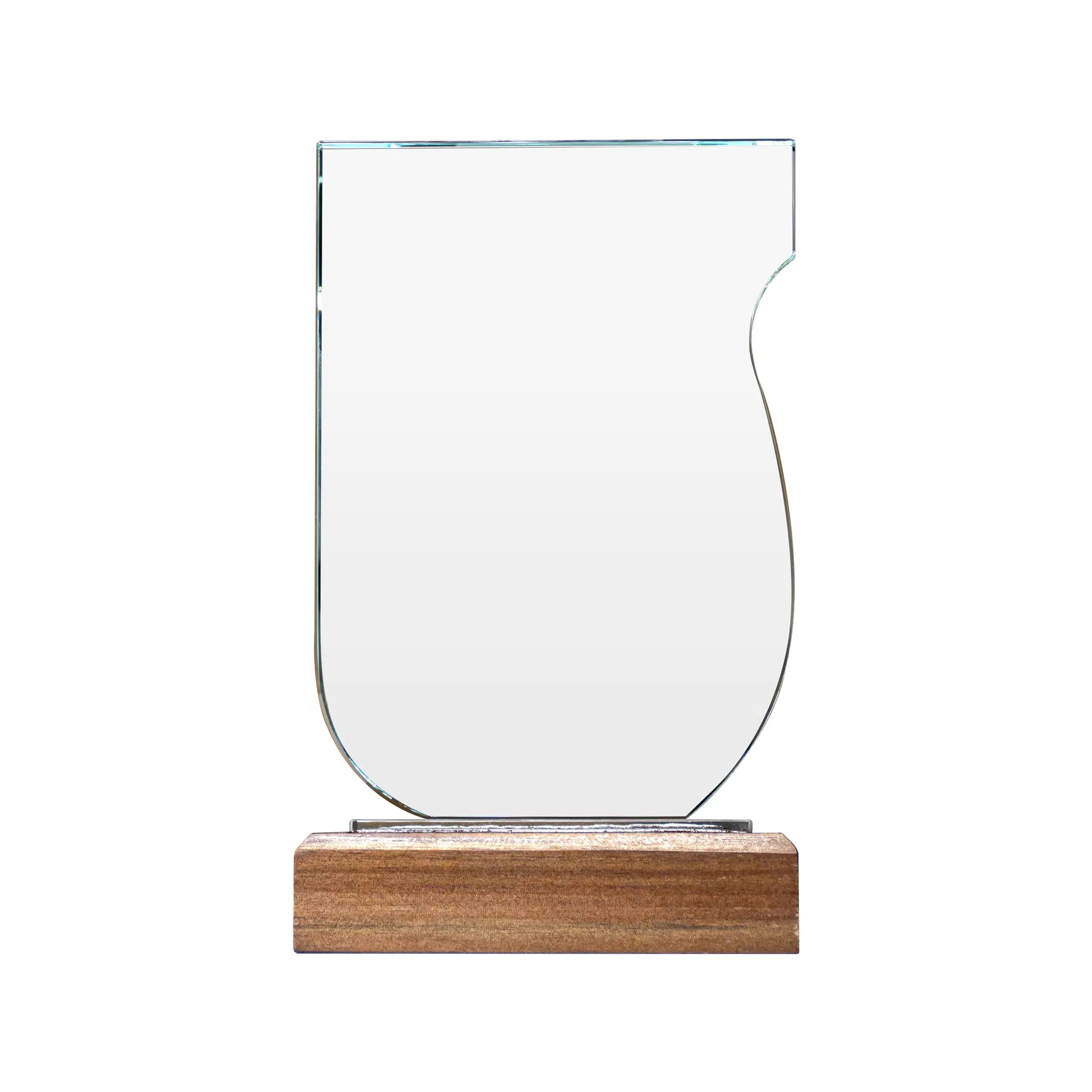 Crystal Trophy With Wooden Base