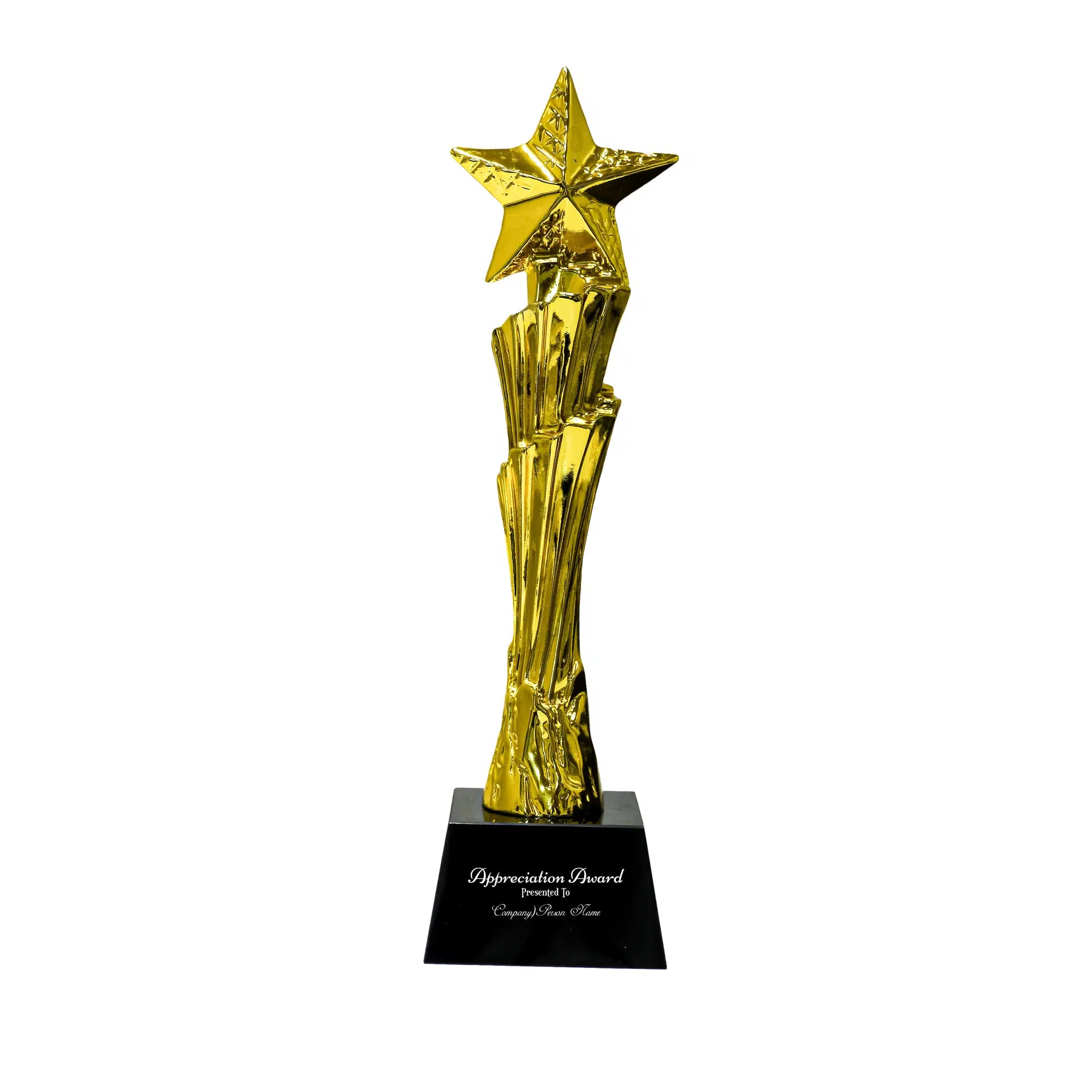 Award Trophy Star Vertical full gold with black base