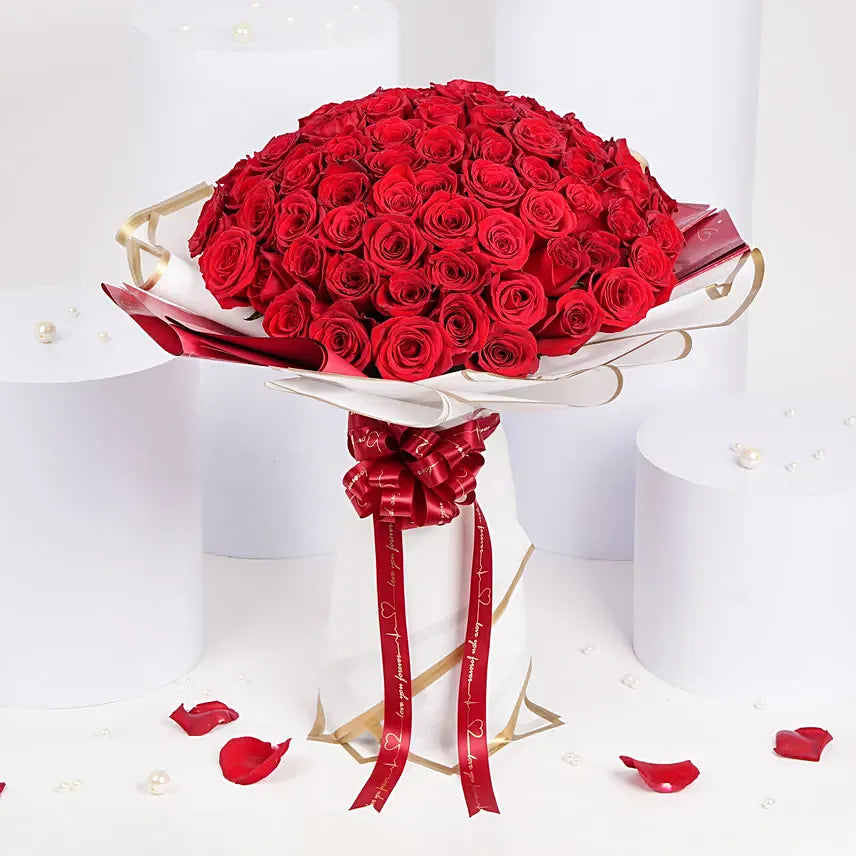 99 Red Majestic Roses