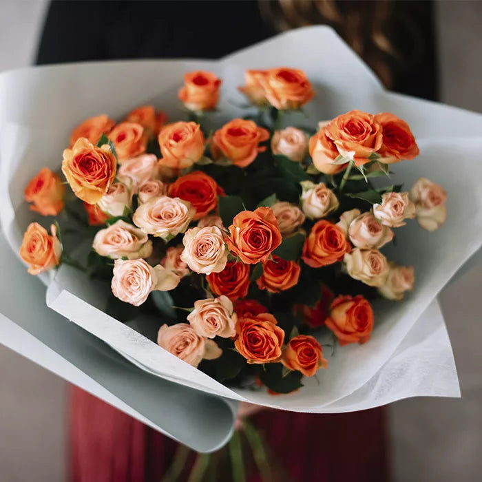 Orange Spray Rose Bouquet